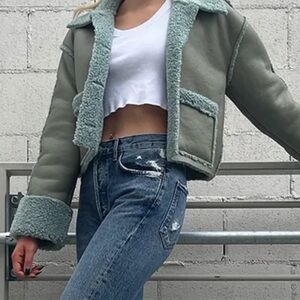 NWT Who What Wear faux leather Shearling coat in XL